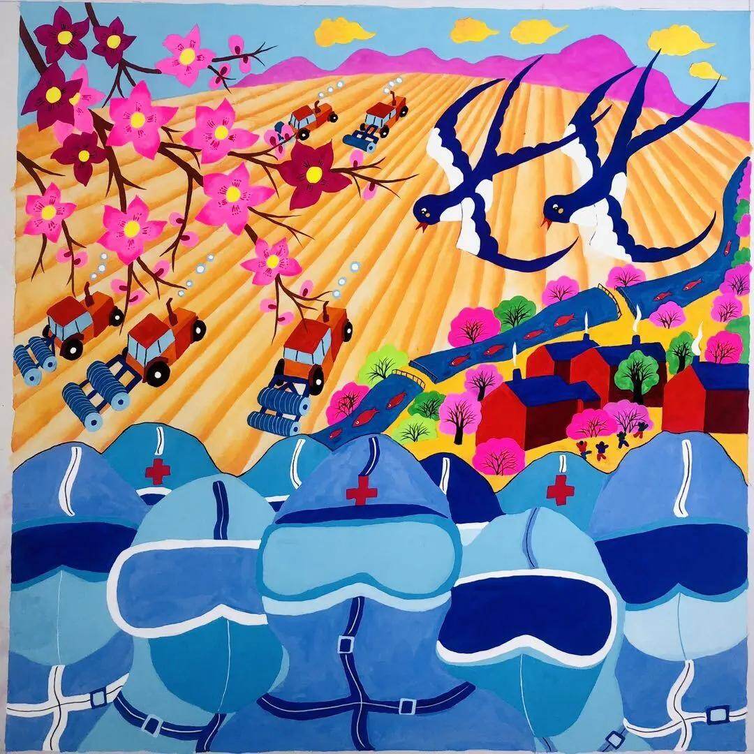 岫岩农民画里的全民战"疫"