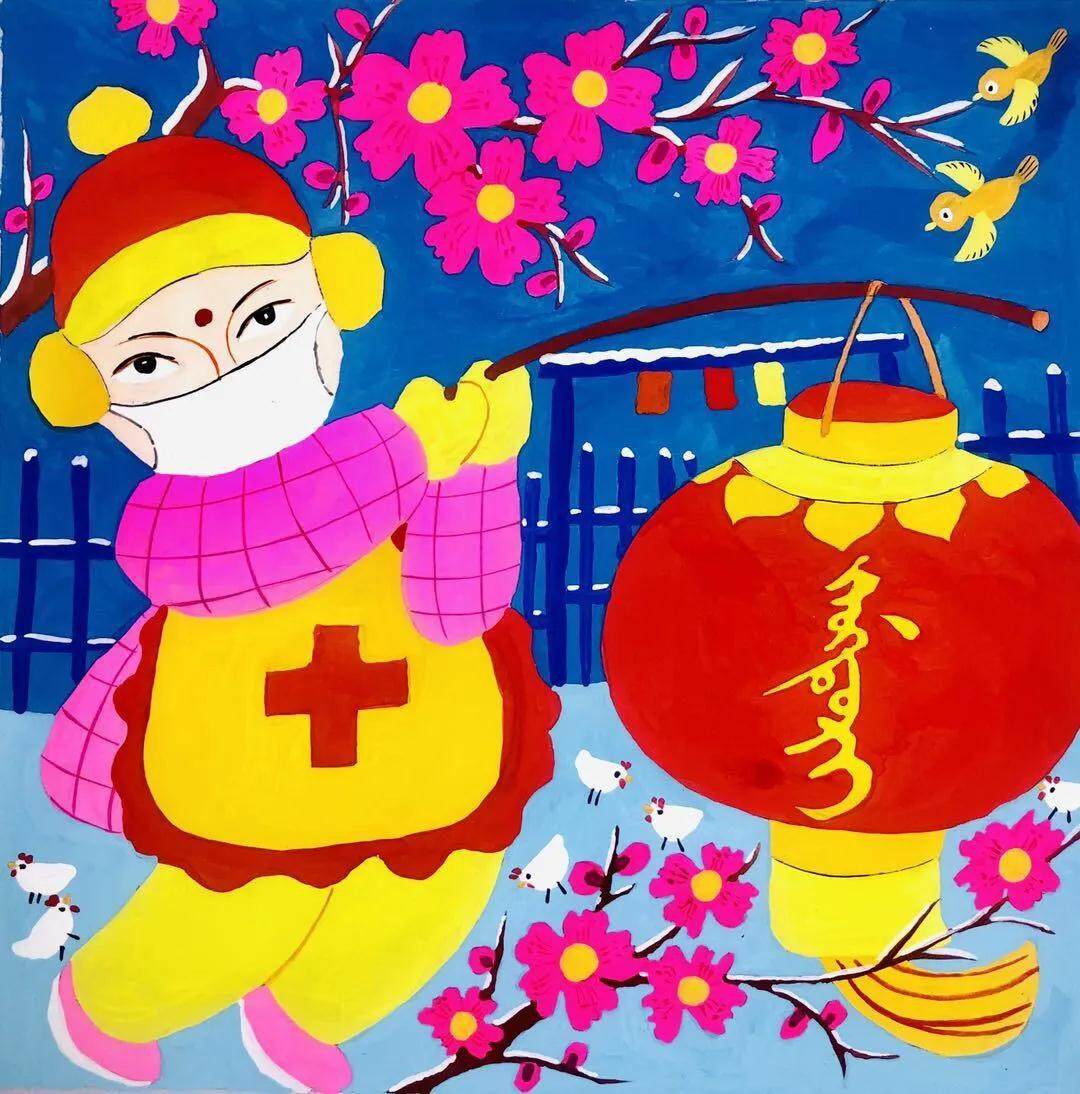 新冠肺炎疫情发生以来,全国农民画带头人,岫岩农民画"非遗"传承人梁飞