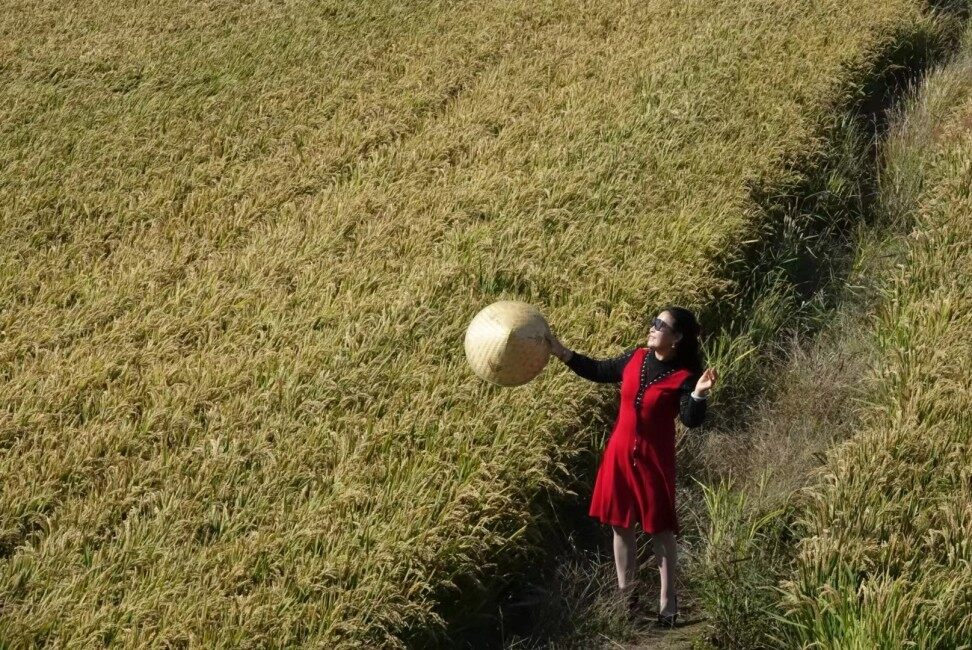 在美景中留影