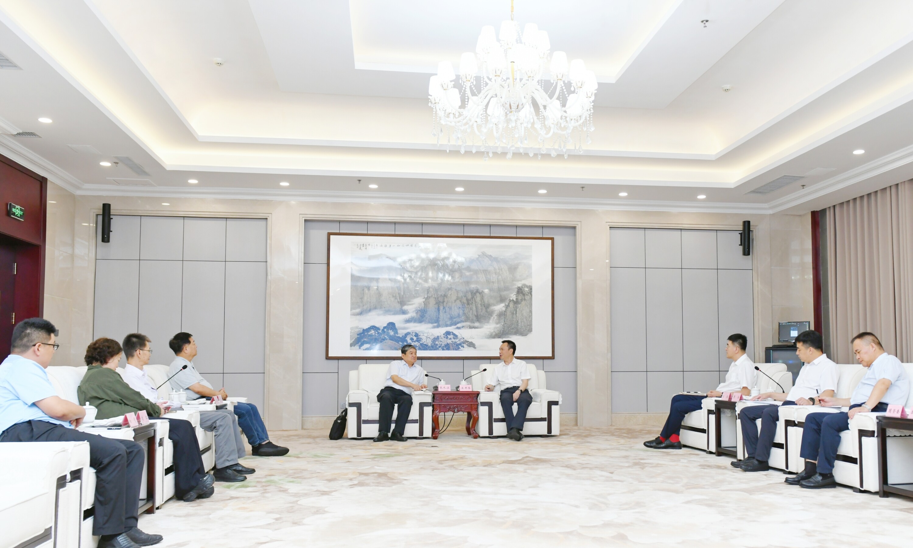 市委副书记、市长吴开华会见大有数字资源有限责任公司董事长张长江一行。